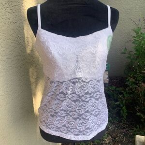 Vintage Cinema Etoile White Lace Camisole Top
